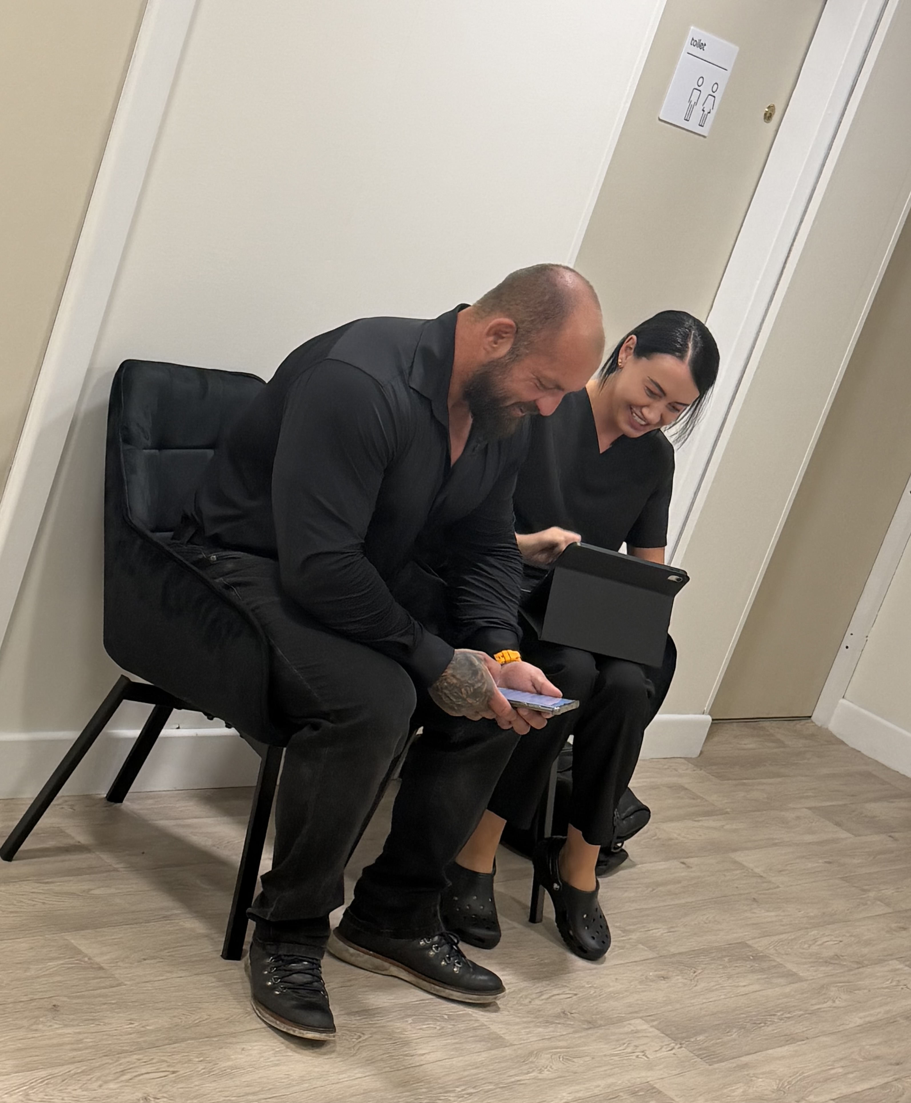 A Barnsley Bloodworks team member chatting warmly with a client in the clinic